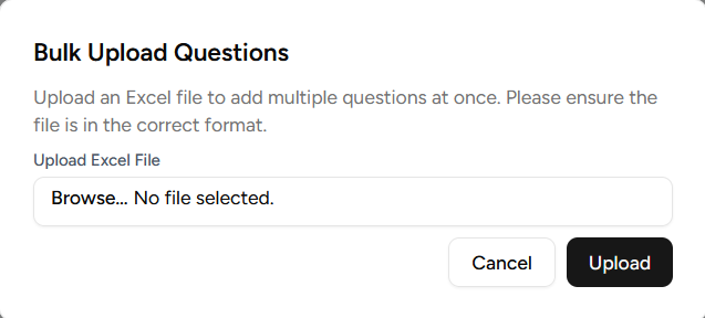 Bulk Upload Questions