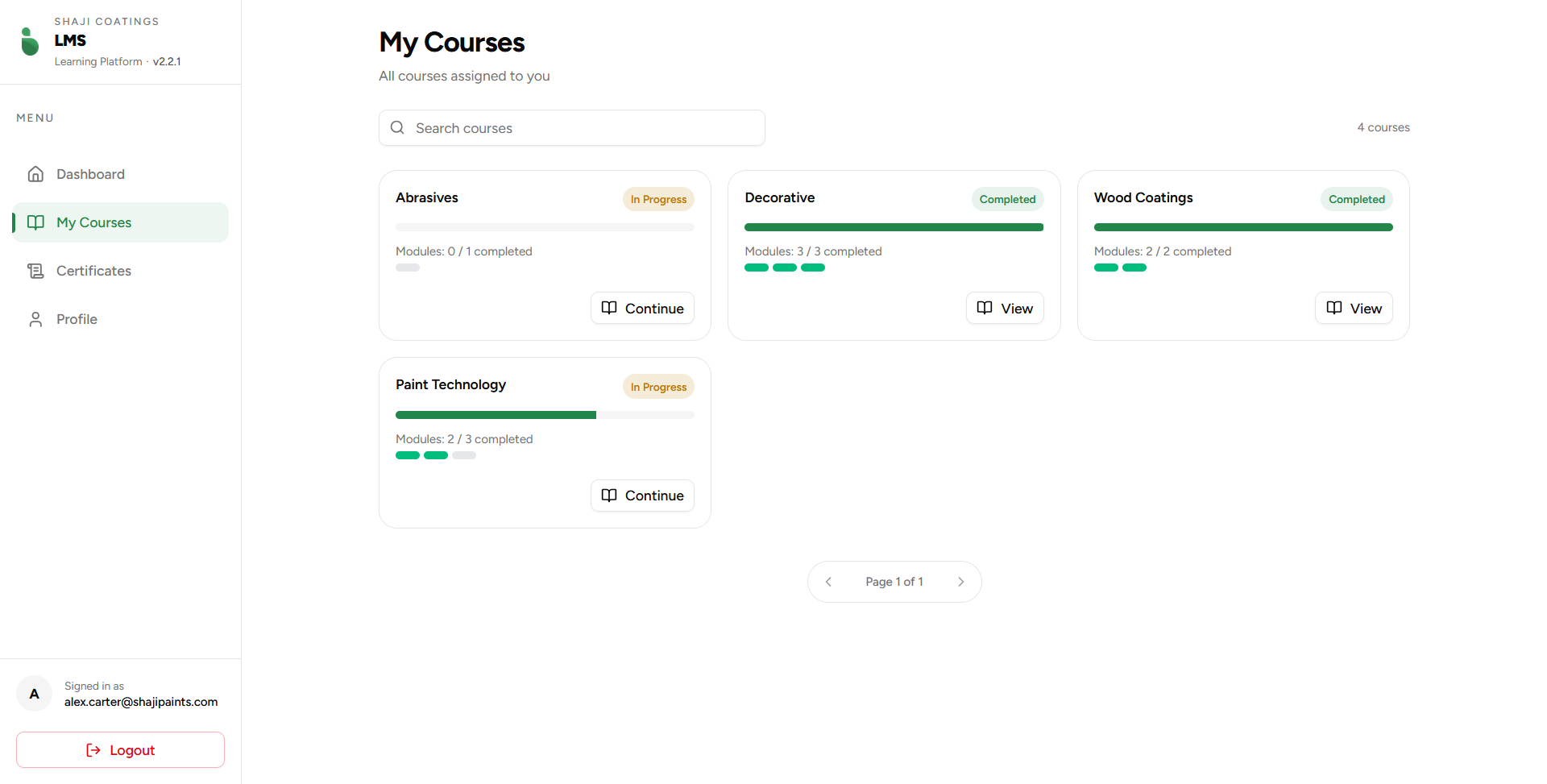 My Courses Hub